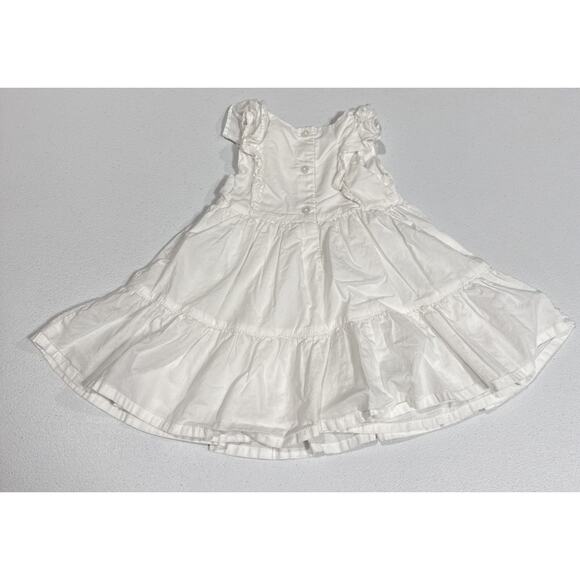 Girls Clothes Sz 18 Months Dresses Floral Print Blue with Hat & White Tiered - Picture 6 of 9